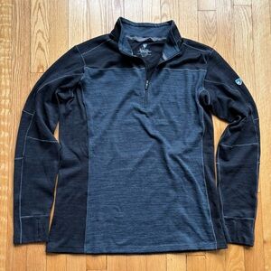 Kuhl Men’s 1/4 Zip Revel Fleece Sweater Pullover Medium Gray Hiking